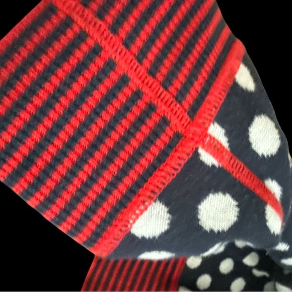 NEVE Navy White Polka Dot Cotton Knit Cardigan Button Sweater. - Picture 4 of 5